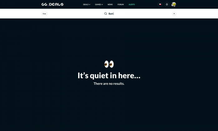gg deals no results page